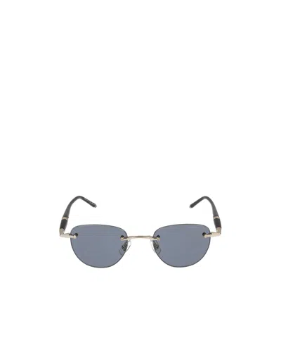 Montblanc Oval Frame Sunglasses In Gray