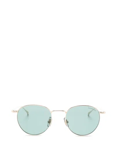 Montblanc Oval-frame Sunglasses In Gold