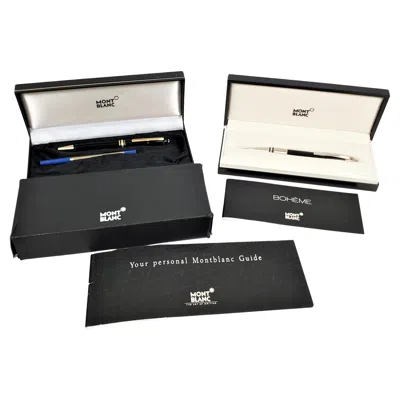Pre-owned Montblanc Pair Of Vintage  Meisterstruck & Starwalker Pens With Boxes & Papers In Black