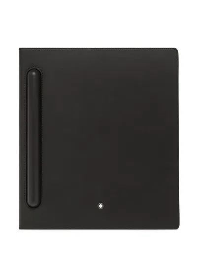 Montblanc Paper Folio Leather Notebook Case In Black