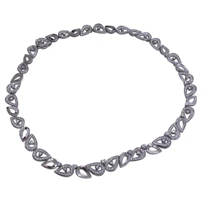 Pre-owned Montblanc Petales De Rose 18k White Gold Diamond Motif Necklace