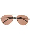 Montblanc Pilot-frame Sunglasses In Gold