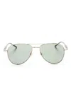 Montblanc Pilot-frame Sunglasses In Gold