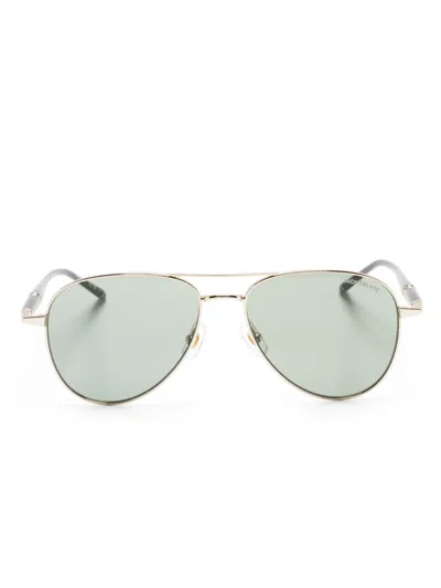 Montblanc Pilot-frame Sunglasses In Gold