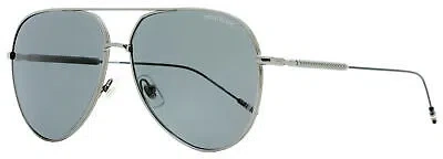 Pre-owned Montblanc Pilot Sunglasses Mb0045s 005 Ruthenium/black 61mm 0045 In Gray