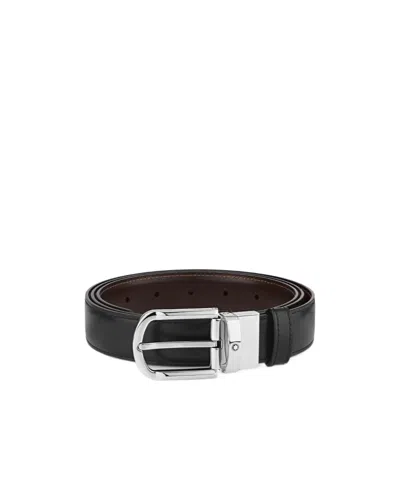 Montblanc Leather Oval-buckle Belt In Black