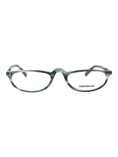 Montblanc Premium Acetate Square/rectangle Men Eyeglasses In Multi