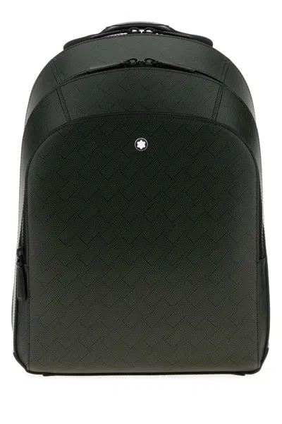 Montblanc Printed Leather Medium Backpack In Black