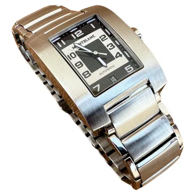 Pre-owned Montblanc Profile 7058 Stainless Steel Automatic Watch In Multi
