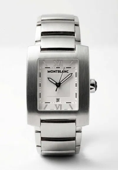 Montblanc Profile Stainless Steel Quartz Watch In Silver