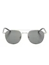 Montblanc Raised-bridge Square-frame Sunglasses In Gold