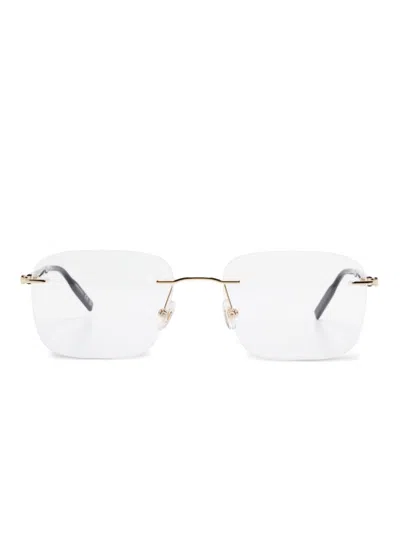 Montblanc Rectangle-frame Glasses In Gold
