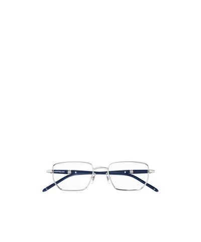 Montblanc Rectangle-frame Glasses In Blue