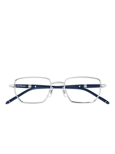 Montblanc Rectangle-frame Glasses In Silver