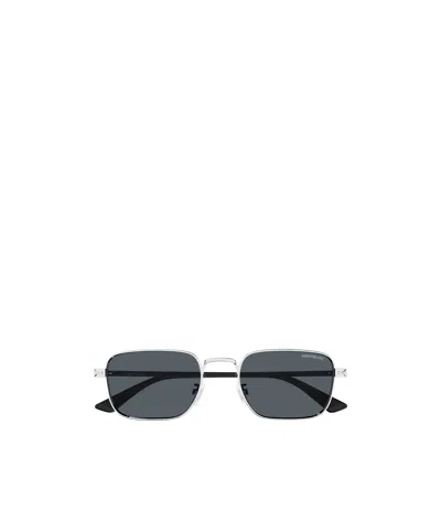 Montblanc Rectangle-frame Sunglasses In Metallic