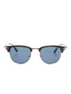 Montblanc Rectangle-frame Sunglasses In 金色