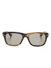 Montblanc Rectangle-frame Sunglasses In Brown