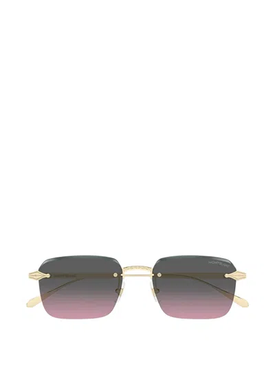 Montblanc Rectangle-frame Sunglasses In Metallic