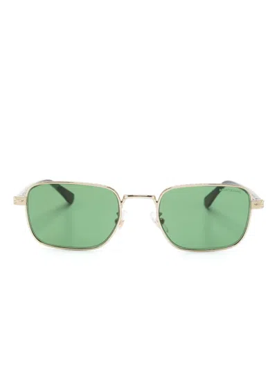 Montblanc Rectangle-frame Sunglasses In Gold
