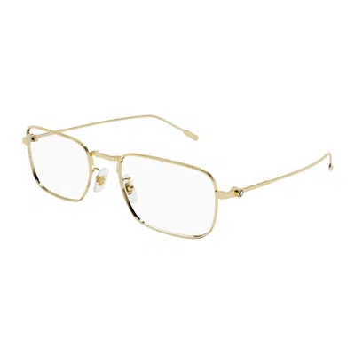 Montblanc Rectangle Metal Frame Eyeglasses In Transparent