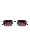 Montblanc Rectangle Sunglasses In Gold