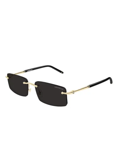 Montblanc Rectangle Sunglasses In Black