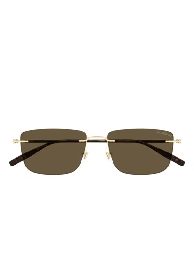 Montblanc Rectangle Sunglasses In Green