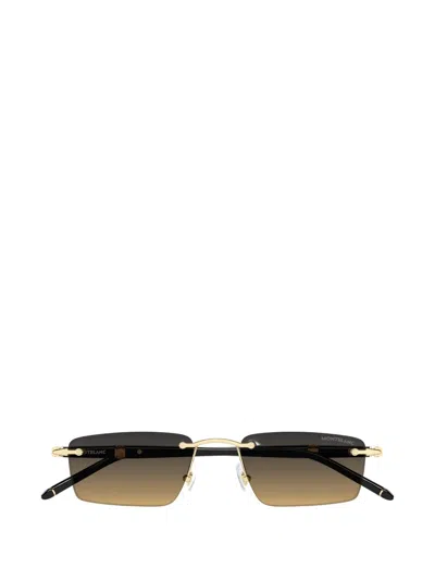 Montblanc Rectangle Sunglasses In Green
