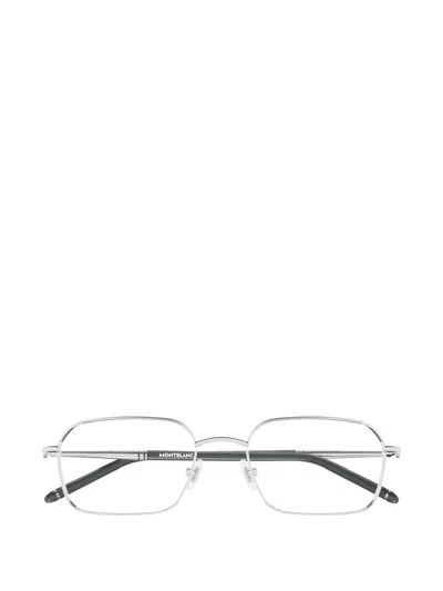 Montblanc Rectangle-frame Glasses In Silver