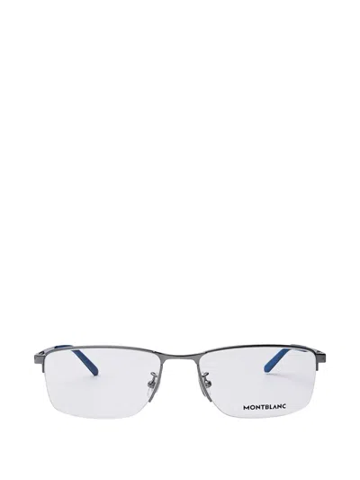 Montblanc Rectangle-frame Half-rim Glasses In Gold