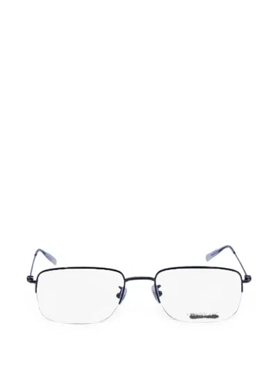 Montblanc Rectangle-frame Semi-rimless Glasses In Black