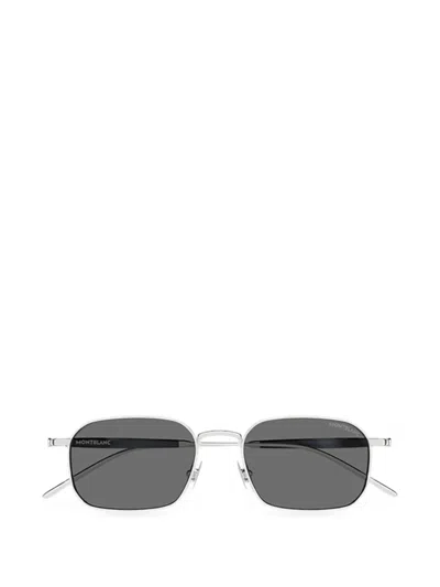 Montblanc Rectangle-frame Sunglasses In Silber