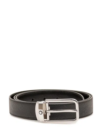 Montblanc Rectangular 30 Belt In Black/black