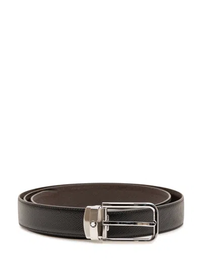 Montblanc Rectangular 30 Belt In Black/brown
