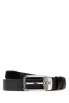 Montblanc Rectangular 30 Mm Belt In Grain Leather In Black
