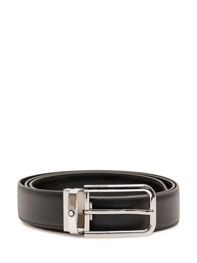 Montblanc Rectangular 35 Belt In Black/black