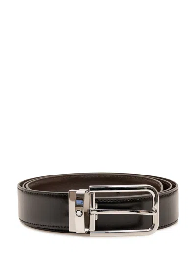 Montblanc Rectangular 35 Belt In Black/brown