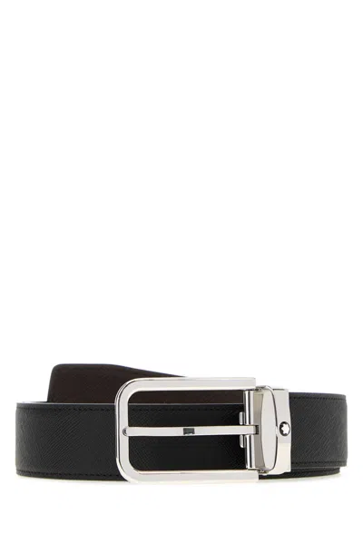 Montblanc Rectangular 35 Mm Belt In Sartorial Leather In Black