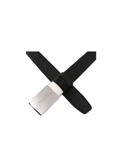 Montblanc Rectangular Buckle Belt In Black