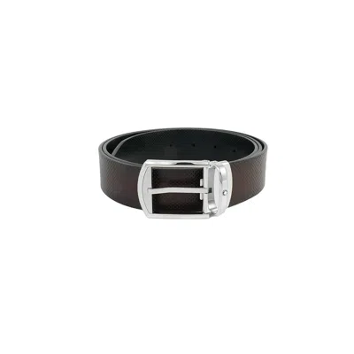 Montblanc Rectangular Rounded Shinny And Matt Stainless Steel Pin Buckle Belt In Gold