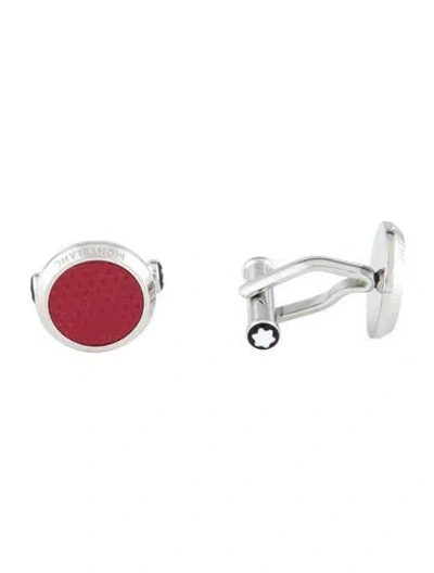 Pre-owned Montblanc Red Hour Round Cufflinks In Multi