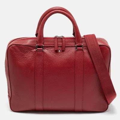 Pre-owned Montblanc Red Leather Meisterstuck Slim Document Briefcase
