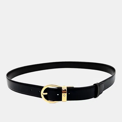 Pre-owned Montblanc Reversible Belt In Black