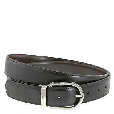 Pre-owned Montblanc Reversible Black/brown Leather Belt 128135