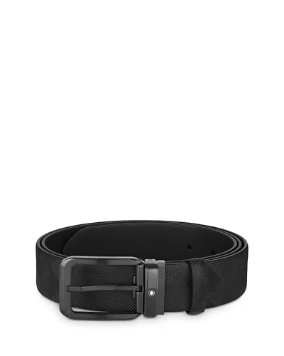 Montblanc Leather Reversible Belt In Black