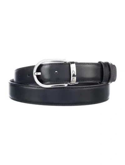 Pre-owned Montblanc Reversible Colorblock Belt Leather Waist Belt In Black/brown