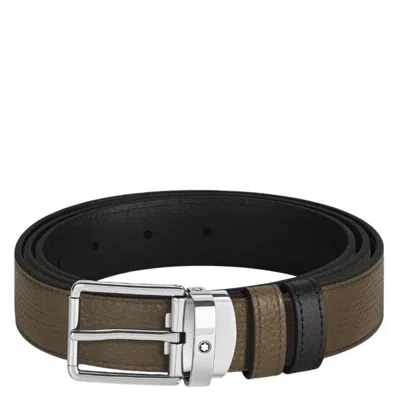 Montblanc Reversible Leather 30mm Everyday Buckle Belt In Green