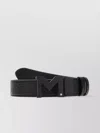 Montblanc Reversible Leather Belt Adjustable Length Embossed Pattern In Black