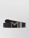 Montblanc Reversible Leather Belt Adjustable Length Metal Buckle In Black