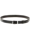 Montblanc Horseshoe Shiny Palladium Finish Pin Buckle Belt In Black